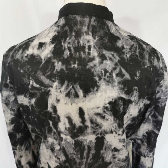 Michael Kors Semi-Sheer Beaded Tie Dyed Deep V-Neck Blouse - Sz S - Picture 6 of 9